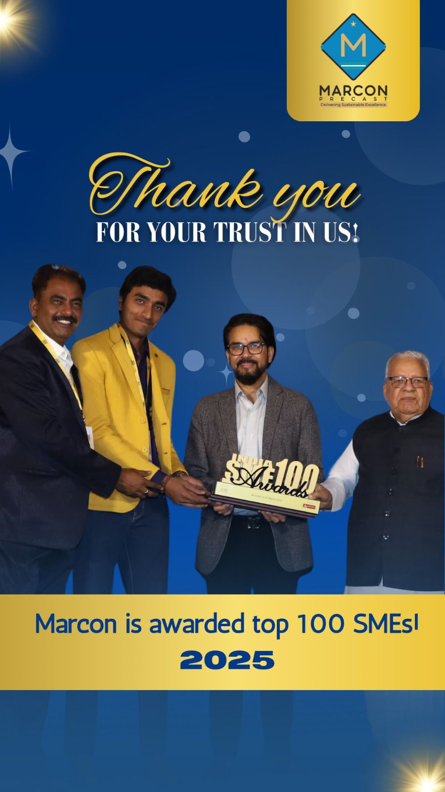 Maruthi Concrete at India SME 100 Awards